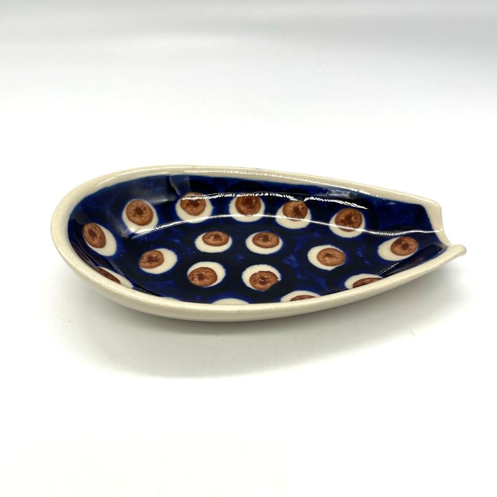 Boleslawiec Polish Pottery Spoon Rest Hand Made Poland 4.75"
